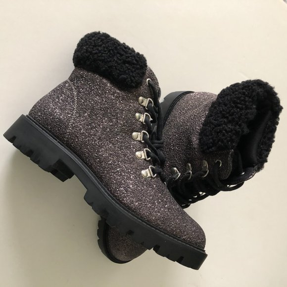 JUSTFAB Hiking Boots NWOT Size 8 Glitter Jane - Picture 3 of 10